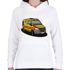 PRINTFASHION Mentőautó - Női kapucnis pulóver - Fehér