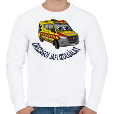 PRINTFASHION mentőautó pisti 2 - Férfi pulóver - Fehér férfi pulóver, kardigán