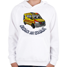 PRINTFASHION mentőautó pisti 2 - Gyerek kapucnis pulóver - Fehér gyerek pulóver, kardigán
