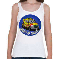 PRINTFASHION mentőautó pisti 3 - Női atléta - Fehér női trikó