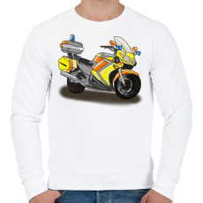 PRINTFASHION mentőmotor - Férfi pulóver - Fehér