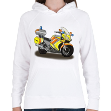 PRINTFASHION mentőmotor - Női kapucnis pulóver - Fehér női pulóver, kardigán