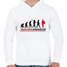 PRINTFASHION Mentős evolúció - Férfi kapucnis pulóver - Fehér férfi pulóver, kardigán