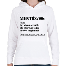 PRINTFASHION Mentős jelentése - Női kapucnis pulóver - Fehér