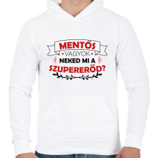 PRINTFASHION Mentős vagyok - Szupererő - Férfi kapucnis pulóver - Fehér férfi pulóver, kardigán