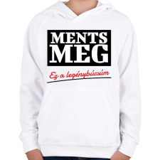 PRINTFASHION Ments meg ez a legénybúcsúm - Gyerek kapucnis pulóver - Fehér gyerek pulóver, kardigán