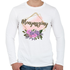PRINTFASHION Menyasszony (arany keretes) - Férfi hosszú ujjú póló - Fehér férfi póló