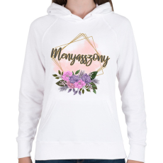 PRINTFASHION Menyasszony (arany keretes) - Női kapucnis pulóver - Fehér