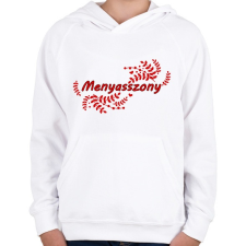 PRINTFASHION Menyasszony (leveles minta) - Gyerek kapucnis pulóver - Fehér gyerek pulóver, kardigán