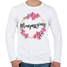 PRINTFASHION Menyasszony (virágos) - Férfi hosszú ujjú póló - Fehér férfi póló
