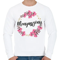 PRINTFASHION Menyasszony (virágos) - Férfi pulóver - Fehér
