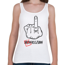 PRINTFASHION Menyasszony VS Asszony - Lánybúcsús póló minta - Női atléta - Fehér női póló