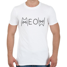PRINTFASHION Meow - Férfi póló - Fehér