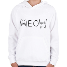 PRINTFASHION Meow - Gyerek kapucnis pulóver - Fehér