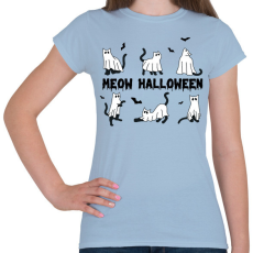 PRINTFASHION Meow Halloween - Női póló - Világoskék