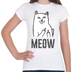 PRINTFASHION Meow - Női póló - Fehér