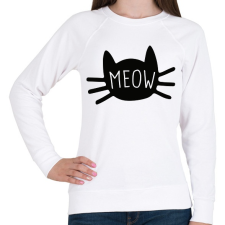 PRINTFASHION Meow  - Női pulóver - Fehér női pulóver, kardigán