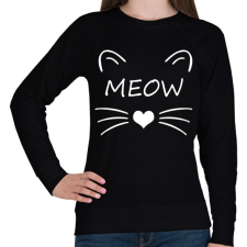PRINTFASHION MEOW - Női pulóver - Fekete női pulóver, kardigán