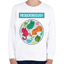 PRINTFASHION Meowcrobiology - Gyerek pulóver - Fehér gyerek pulóver, kardigán
