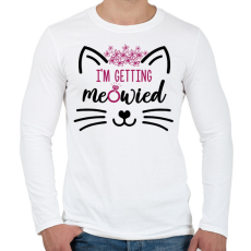 PRINTFASHION Meowied - Férfi hosszú ujjú póló - Fehér