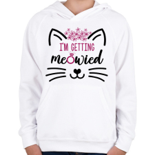 PRINTFASHION Meowied - Gyerek kapucnis pulóver - Fehér gyerek pulóver, kardigán