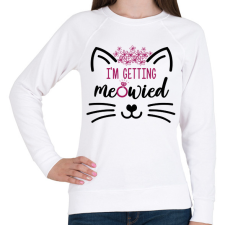 PRINTFASHION Meowied - Női pulóver - Fehér női pulóver, kardigán
