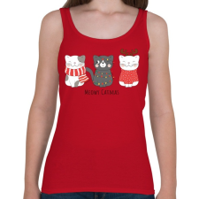 PRINTFASHION Meowy Catmas - Női atléta - Cseresznyepiros női trikó