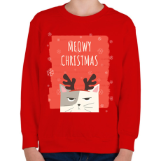 PRINTFASHION MEOWY CHRISTMAS - Gyerek pulóver - Piros