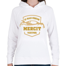 PRINTFASHION Merci sofőr - Női kapucnis pulóver - Fehér női pulóver, kardigán