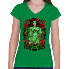 PRINTFASHION Méreg - Női V-nyakú póló - Zöld női póló