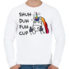 PRINTFASHION Mérges egyszarvú - Férfi pulóver - Fehér