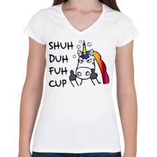 PRINTFASHION Mérges egyszarvú - Női V-nyakú póló - Fehér női póló