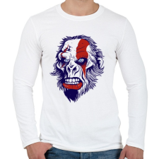 PRINTFASHION Mérges gorilla - Férfi hosszú ujjú póló - Fehér férfi póló