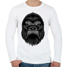 PRINTFASHION Mérges Gorilla - Férfi hosszú ujjú póló - Fehér férfi póló