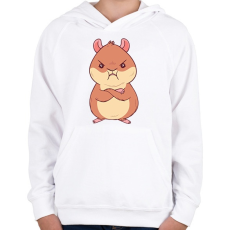 PRINTFASHION Mérges hörcsög - Gyerek kapucnis pulóver - Fehér