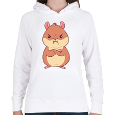 PRINTFASHION Mérges hörcsög - Női kapucnis pulóver - Fehér női pulóver, kardigán