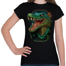 PRINTFASHION Mérges krokodil - Női póló - Fekete női póló
