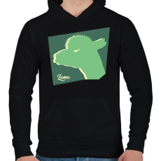 PRINTFASHION Mérges láma - Férfi kapucnis pulóver - Fekete