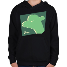 PRINTFASHION Mérges láma - Gyerek kapucnis pulóver - Fekete gyerek pulóver, kardigán