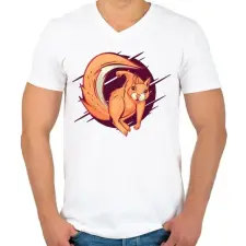 PRINTFASHION Mérges mókus - Férfi V-nyakú póló - Fehér férfi póló