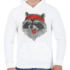 PRINTFASHION Mérges mosómedve - Férfi kapucnis pulóver - Fehér