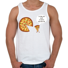 PRINTFASHION Mérges pizza - Férfi atléta - Fehér atléta, trikó