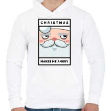 PRINTFASHION Mérges Télapó - Férfi kapucnis pulóver - Fehér férfi pulóver, kardigán