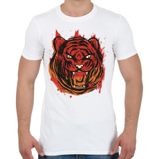 PRINTFASHION Mérges tigris - Férfi póló - Fehér