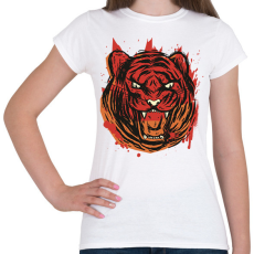 PRINTFASHION Mérges tigris - Női póló - Fehér