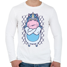PRINTFASHION Mérges unikornis - Férfi hosszú ujjú póló - Fehér férfi póló