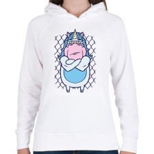 PRINTFASHION Mérges unikornis - Női kapucnis pulóver - Fehér női pulóver, kardigán