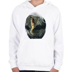 PRINTFASHION Mérgeskígyó grafika - Gyerek kapucnis pulóver - Fehér