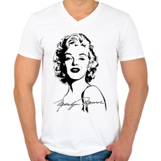 PRINTFASHION merilyn monroe - Férfi V-nyakú póló - Fehér