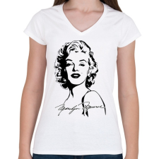 PRINTFASHION merilyn monroe - Női V-nyakú póló - Fehér női póló